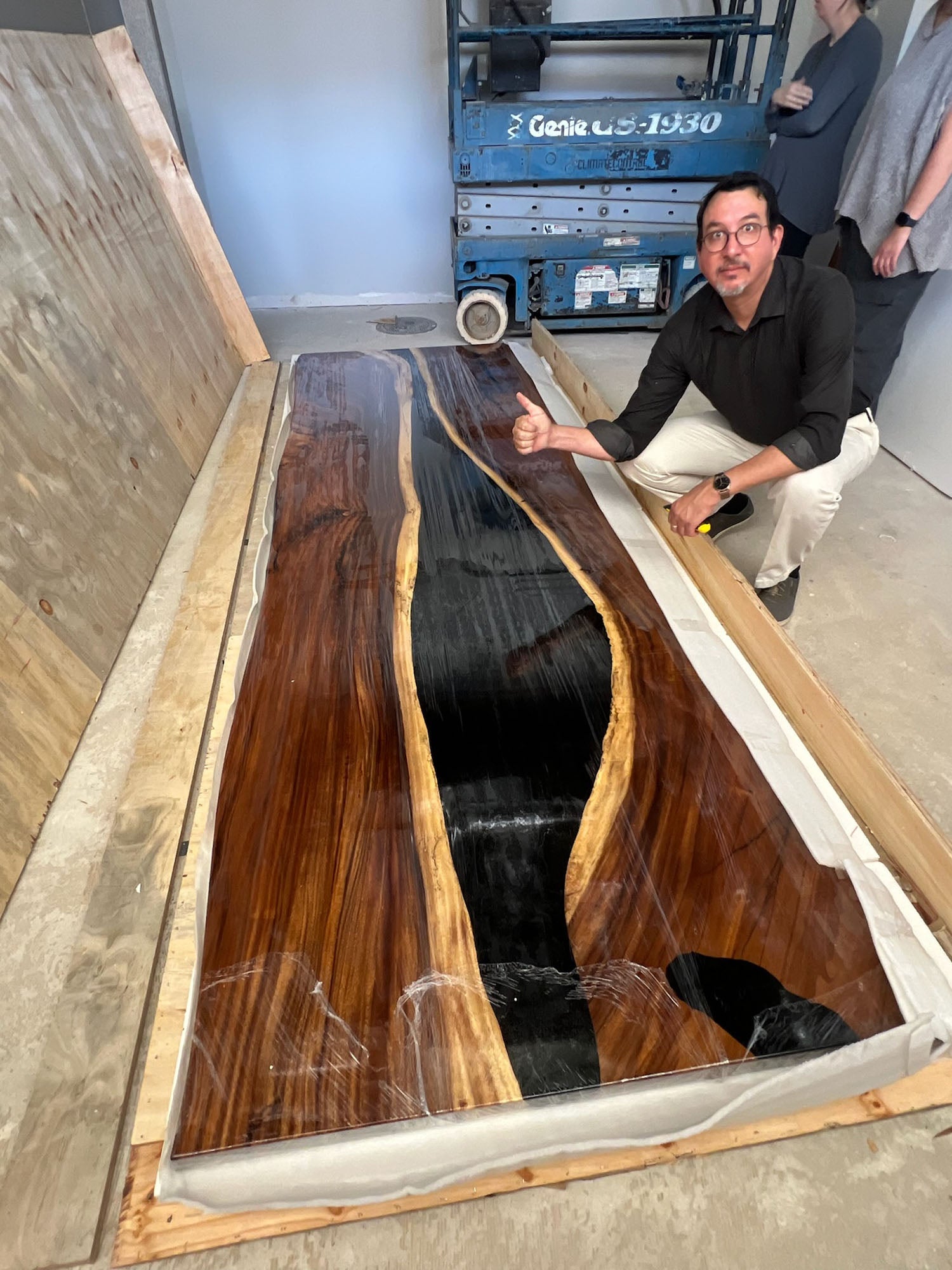 Walnut Epoxy Conference Table for Jordan Burbach in Rapid City, SD