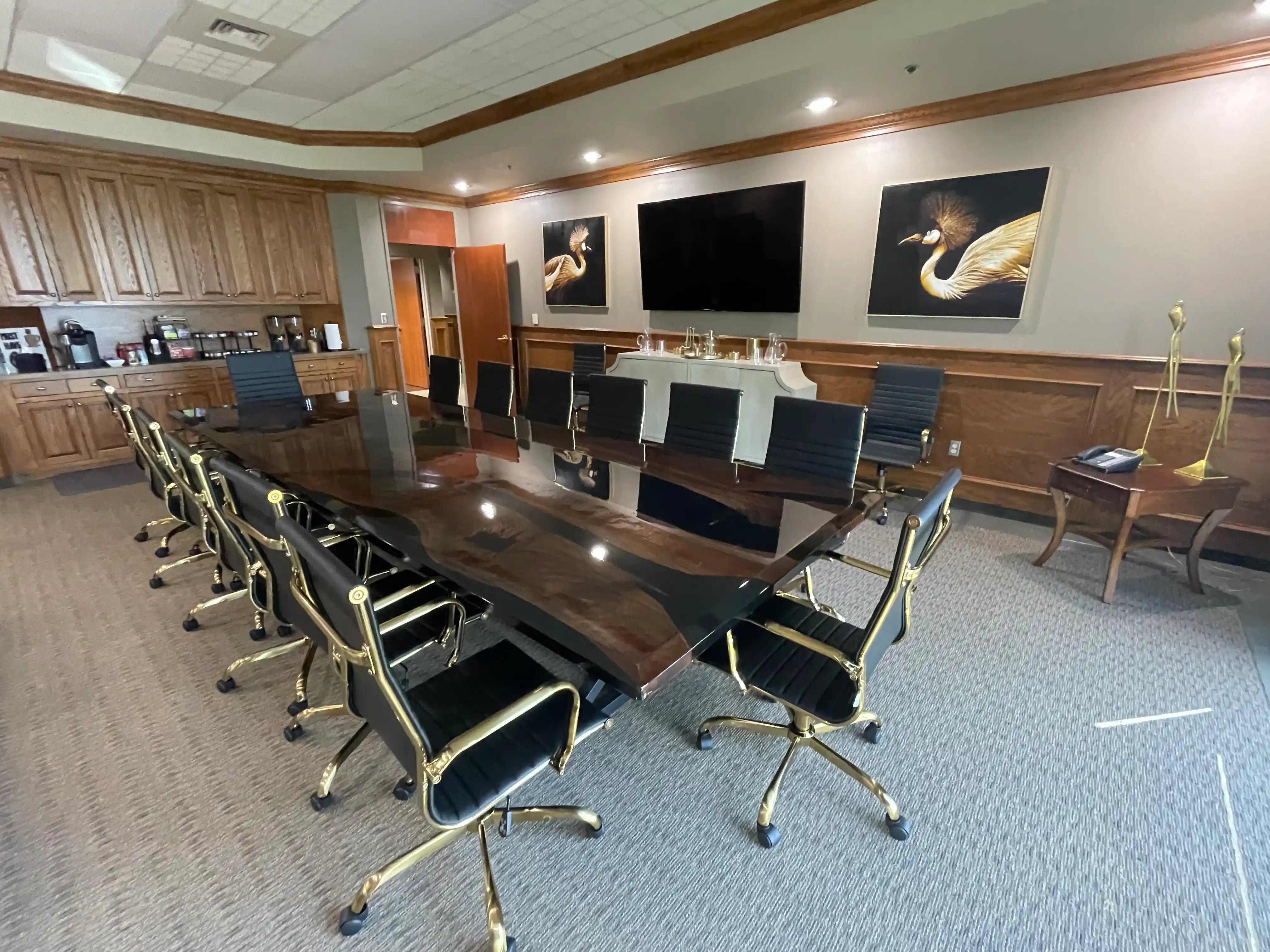 Black Walnut Epoxy Conference Table in Lubbock, TX-Kazanahome