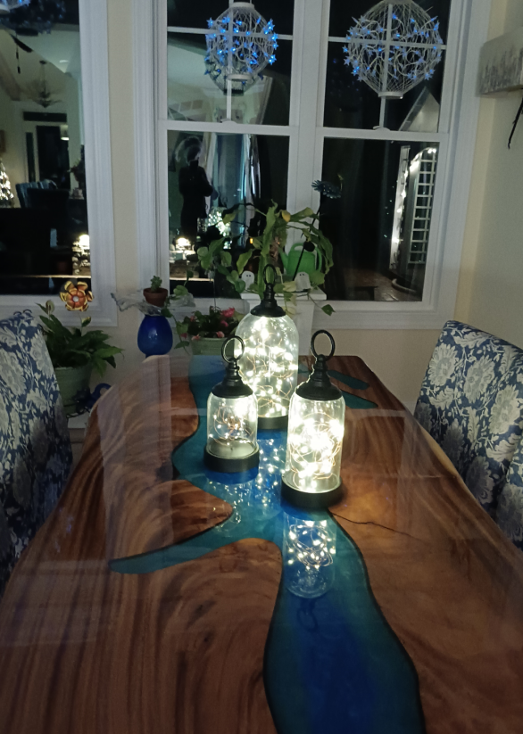 kazanahome wood epoxy resin tables