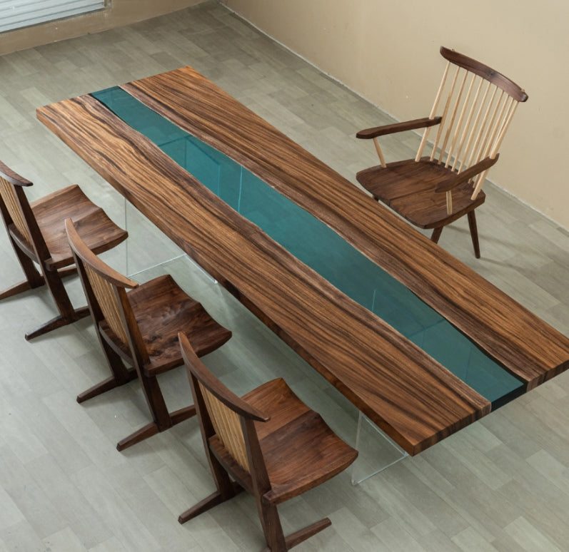 Custom Walnut Epoxy River Table for Natalie