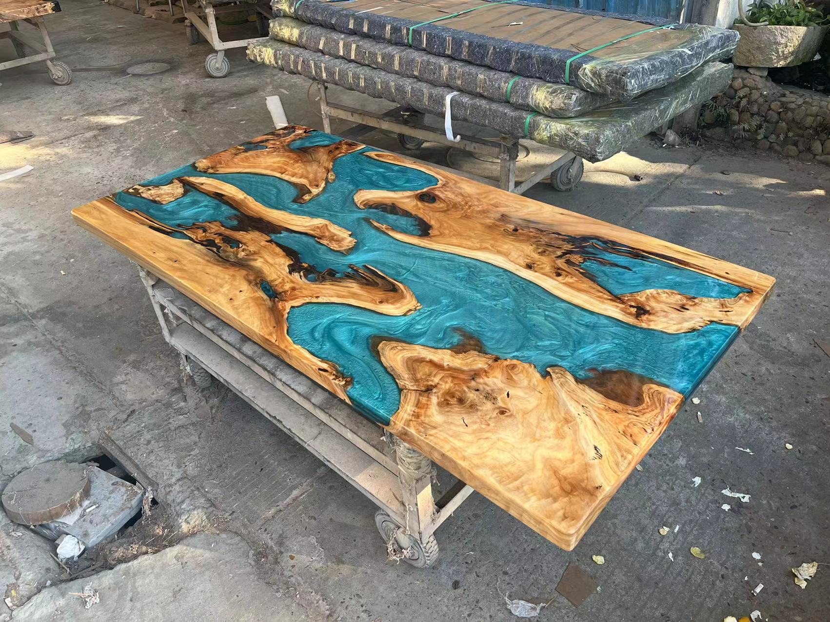 Custom Cunninghamia Epoxy River Table for Tyler