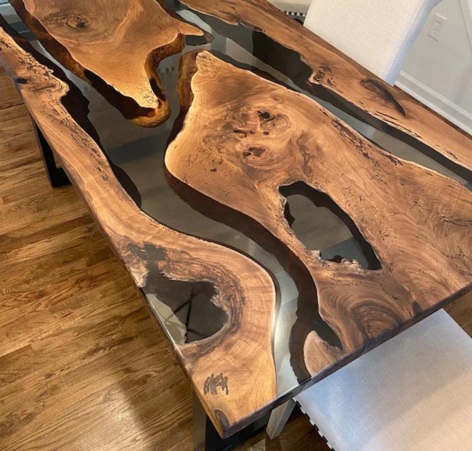 Custom Walnut Live Edge Epoxy Table For Erin