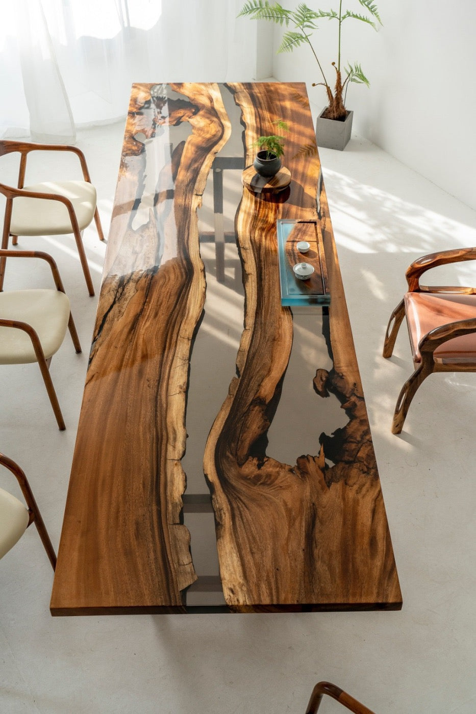 Custom Walnut Live Edge Epoxy Table For Erin