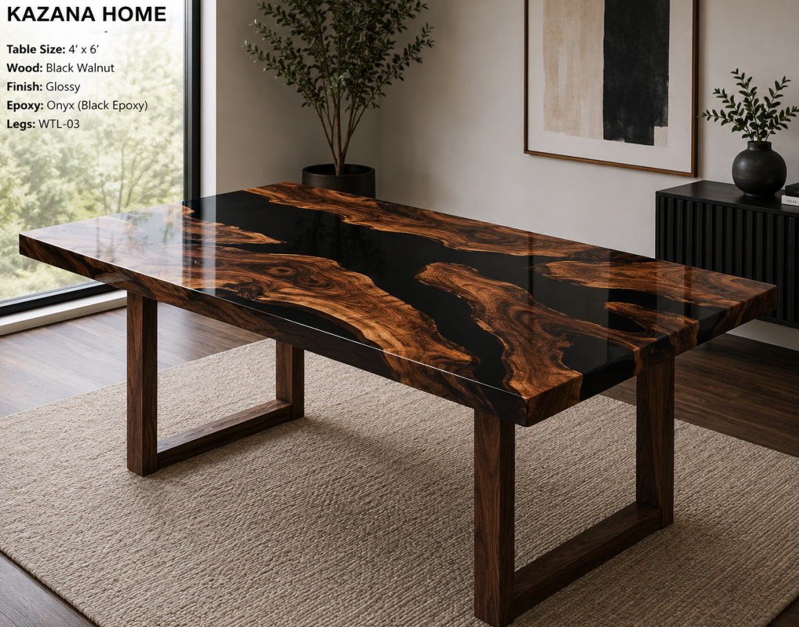 Custom Black Walnut Epoxy Table Deposit $500 for Tammy