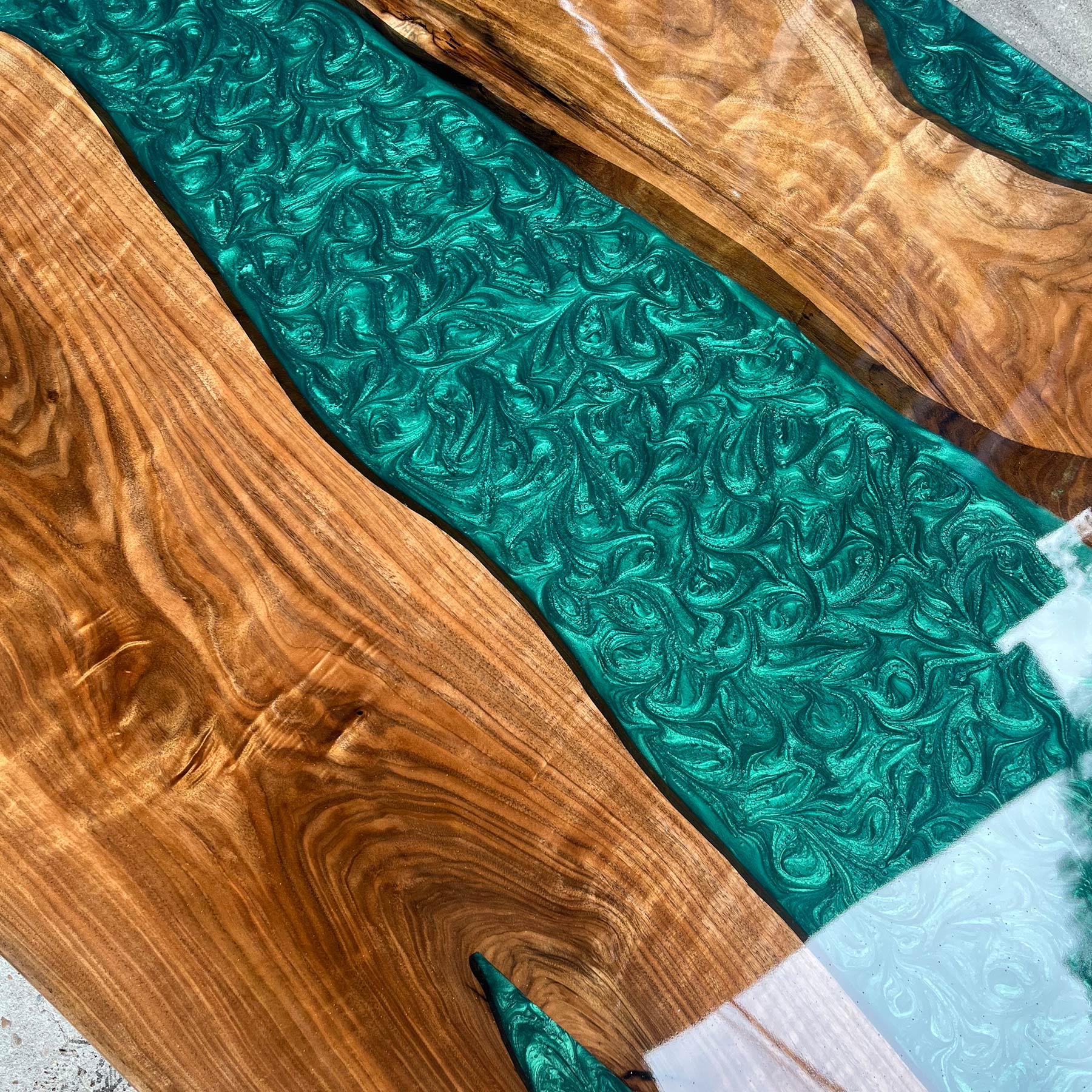 Wood Epoxy River Live Edge Table - Kazanahome