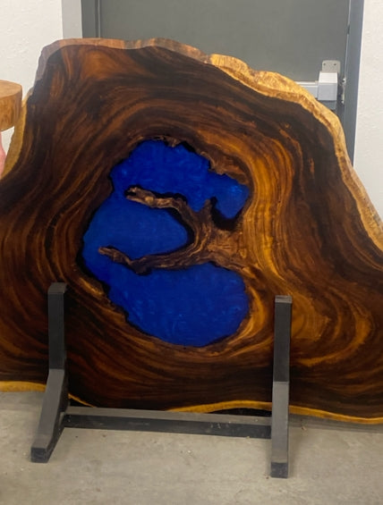 Custom Black Walnut Epoxy Table Balance $8000 for Kelly