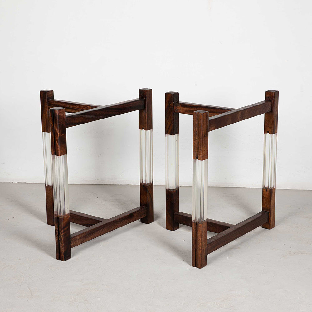 Acrylic Wood Table Leg / Table Base T-shape One-pair