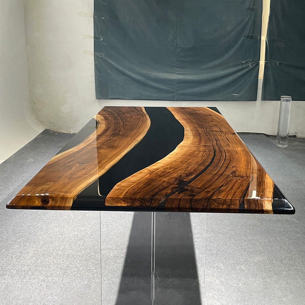 Black Walnut Black Resin Epoxy Table KAZANAHOME