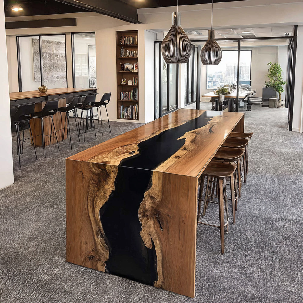 Epoxy Waterfall Table for Luxury C-Suite Environments in Los Angeles