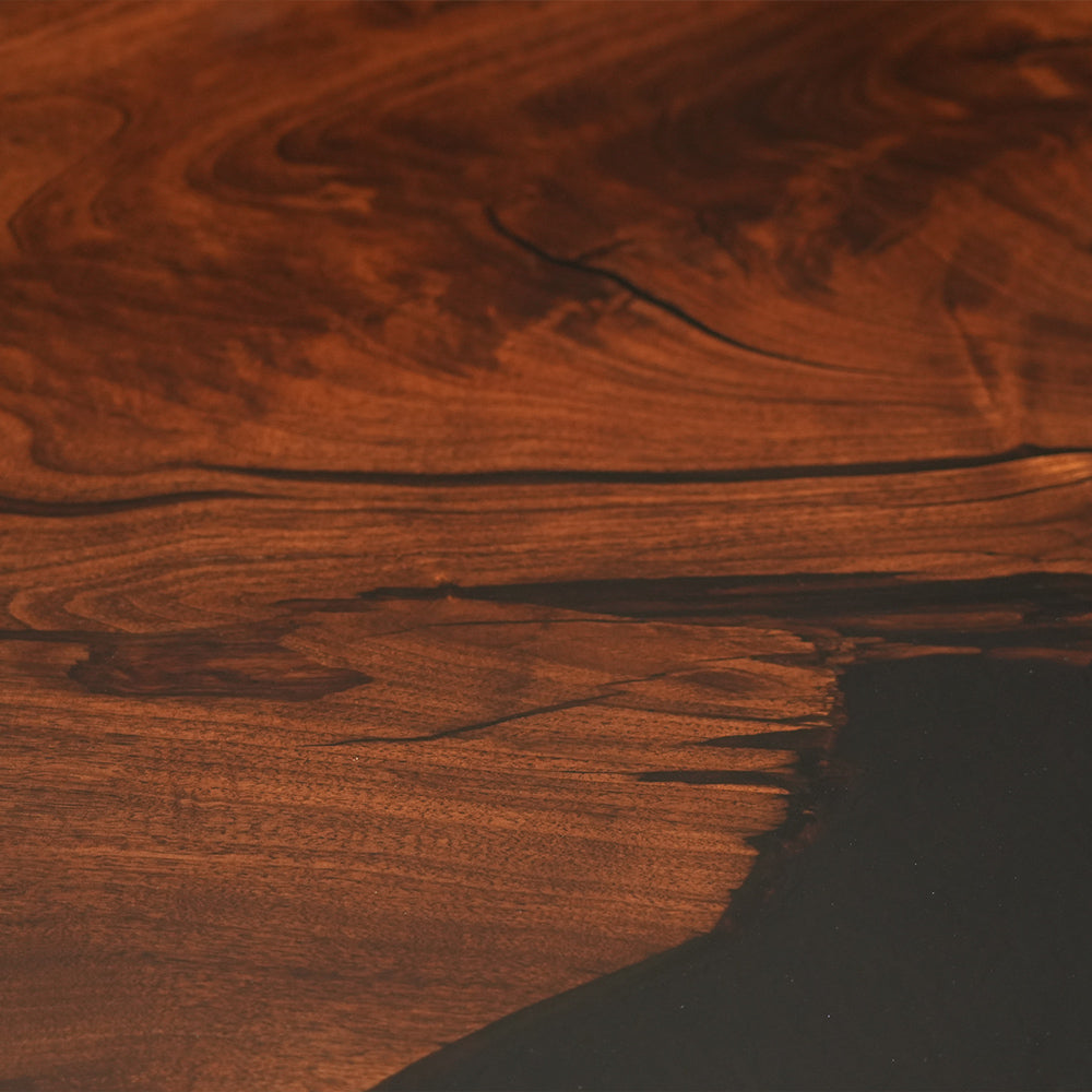 Black Walnut Dark Stained Black River Resin Epoxy Table
