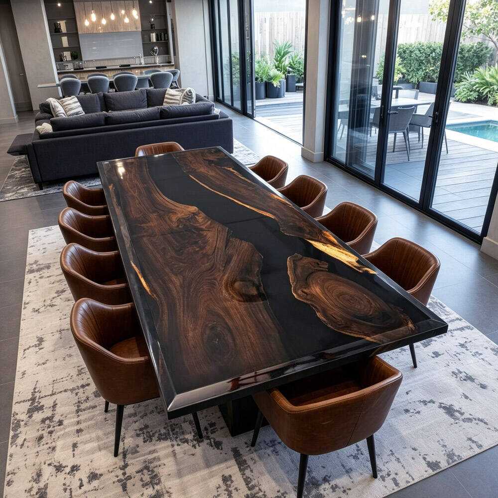 Black Walnut River Resin Epoxy Table 42"W×96"L