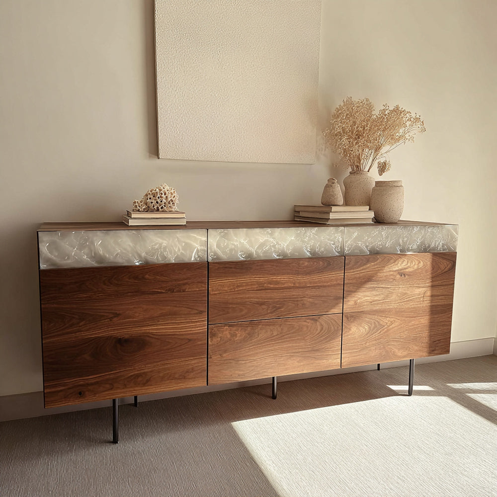 White Epoxy Sideboards for Living Room Office Art Gallery-02