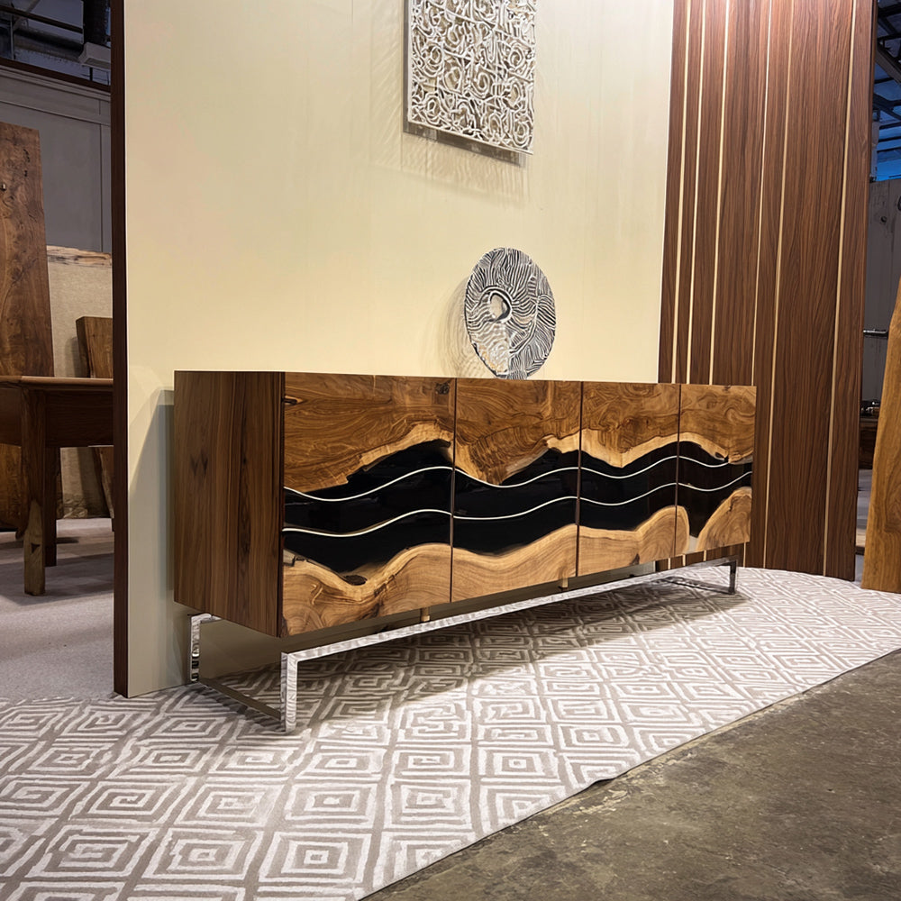 Wooden Epoxy Sideboard Cabinet for Dining Meeting Living Room