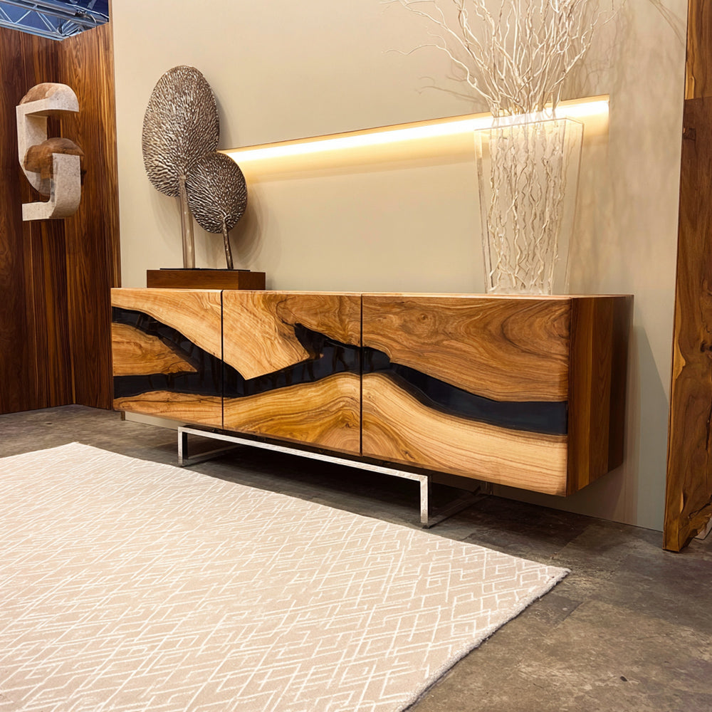 Wooden Epoxy Sideboard Cabinet for Dining Meeting Living Room in california