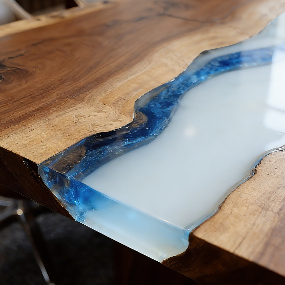 Live Edge Black Walnut Blue-White Executive Conference Tables in New York