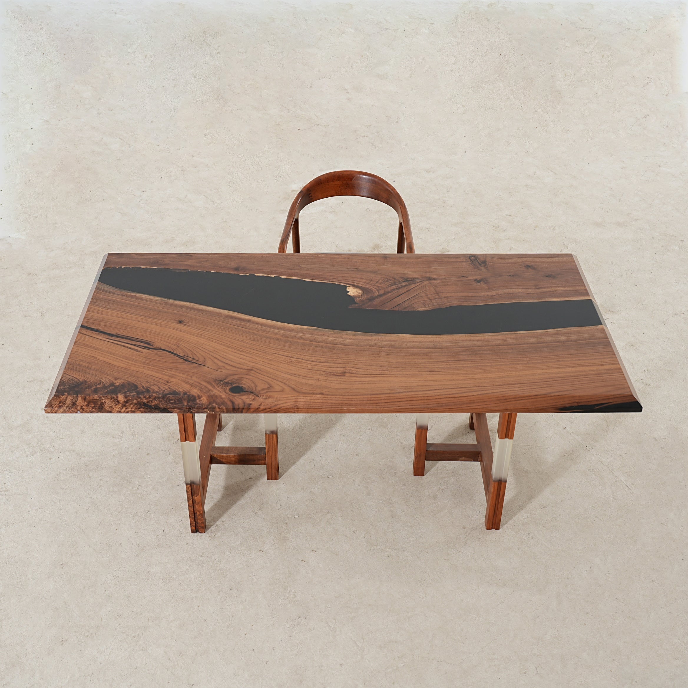 KAZANAHOME Black Walnut Epoxy River Table