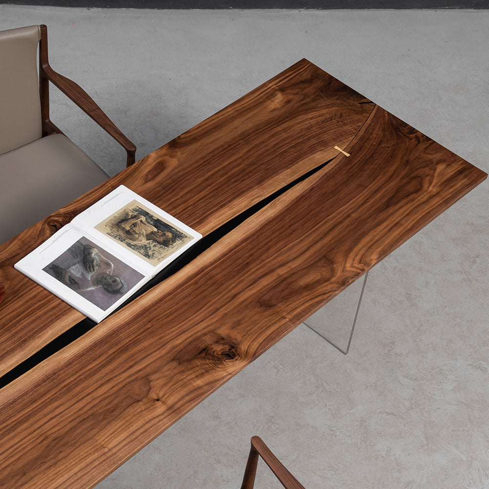Black Walnut Wood Slab Epoxy Table