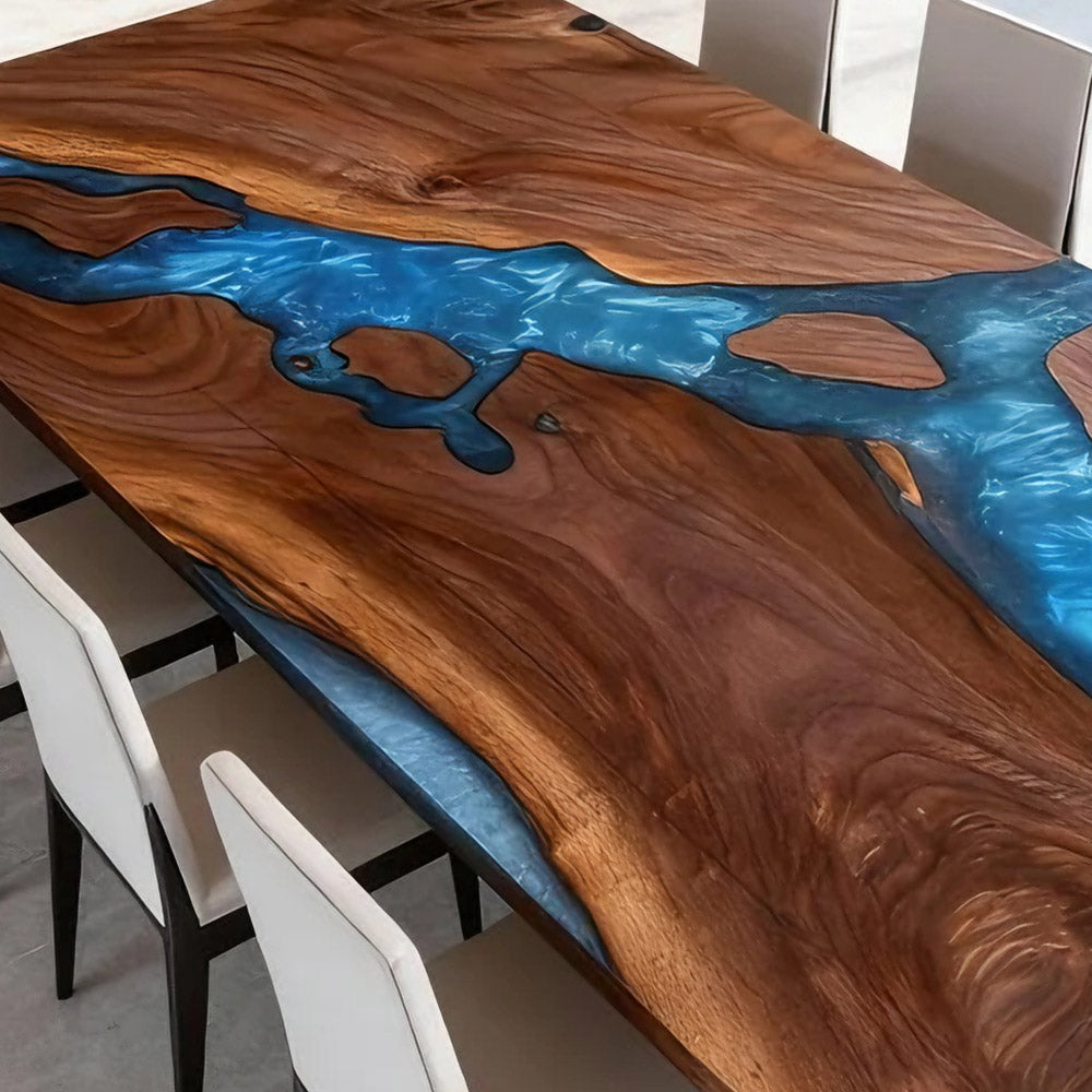 Custom Black Walnut Conference Epoxy Table in Seattle