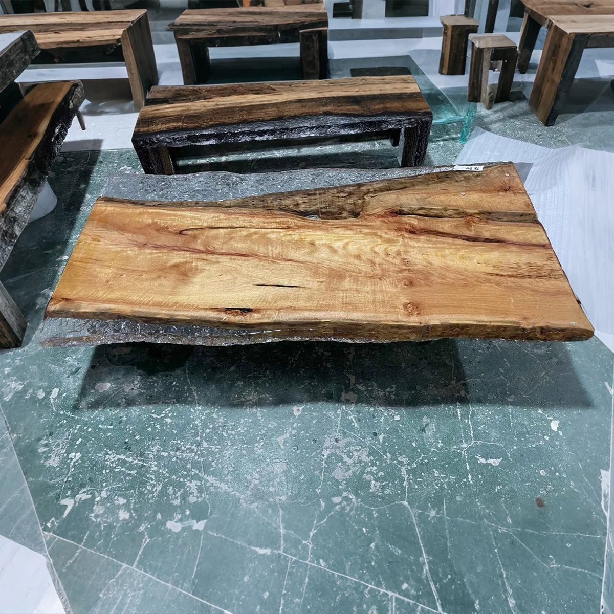Live Edge Camphor Epoxy Table