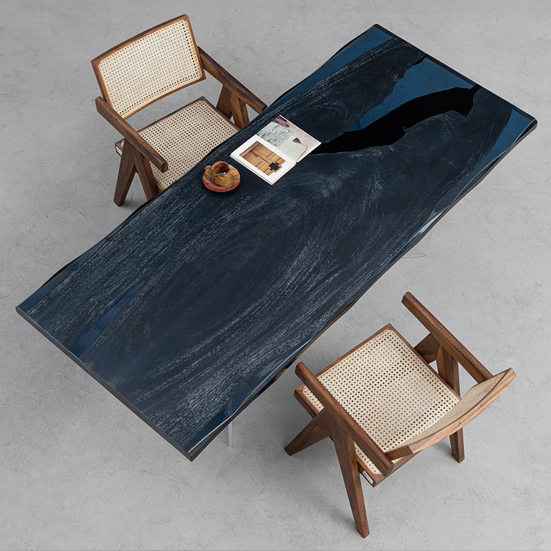 Kazanahome Wood Dining Epoxy Table
