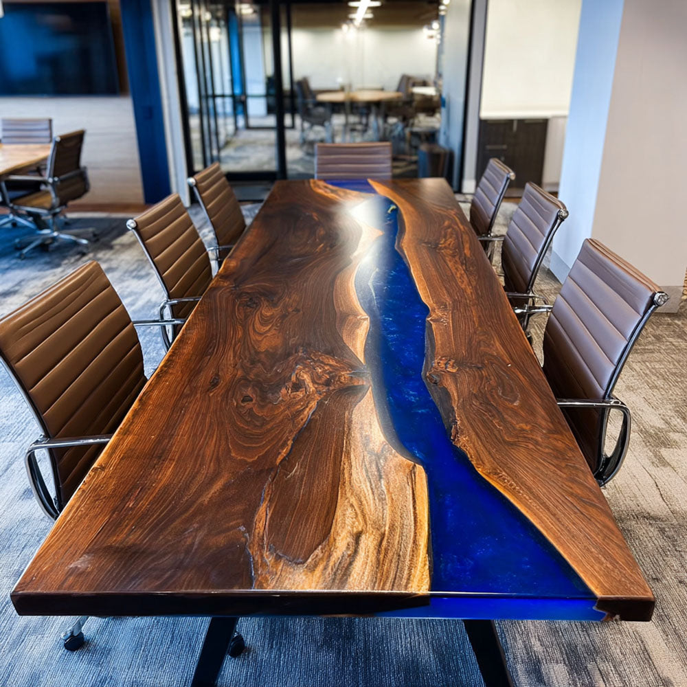 Black Walnut Epoxy Table - 10-Person Executive Boardroom Hub or Luxury Dining in Washington D.C.