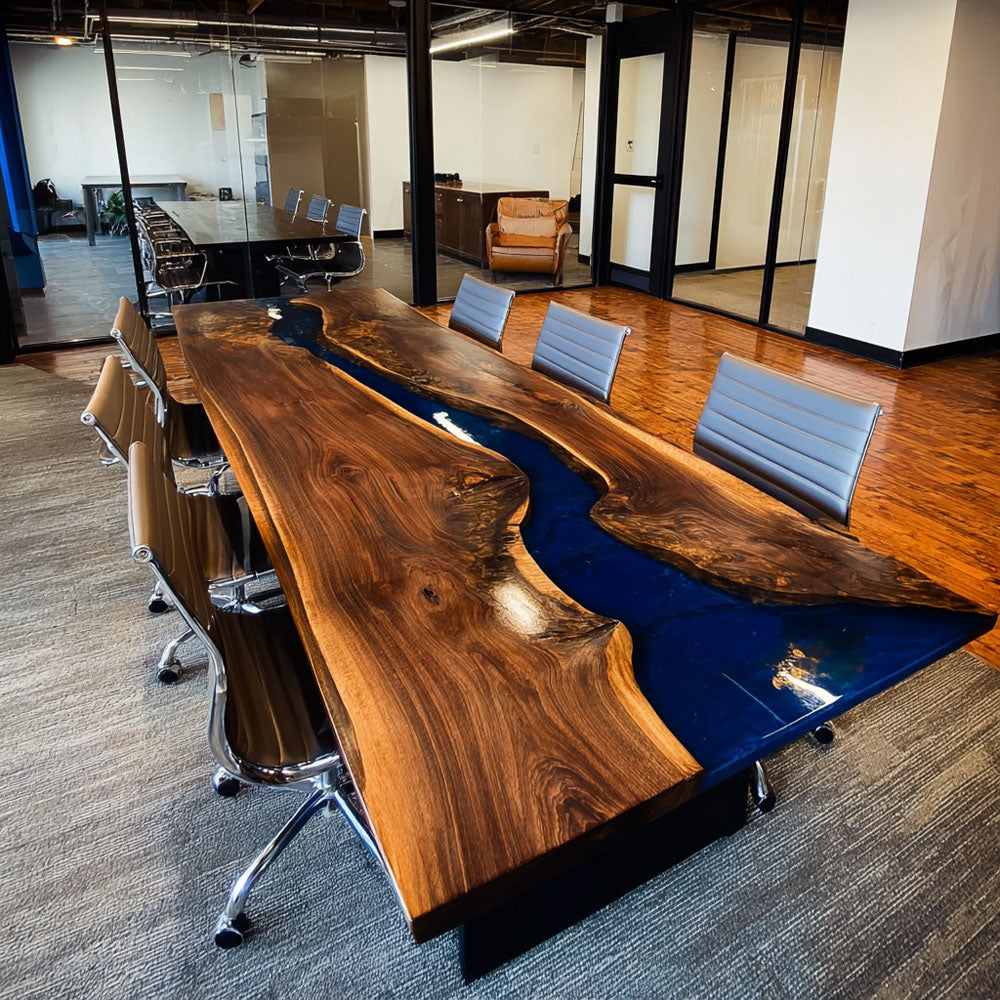 Commanding Black Walnut Deep Blue Epoxy Table CT131 in Washington D.C.
