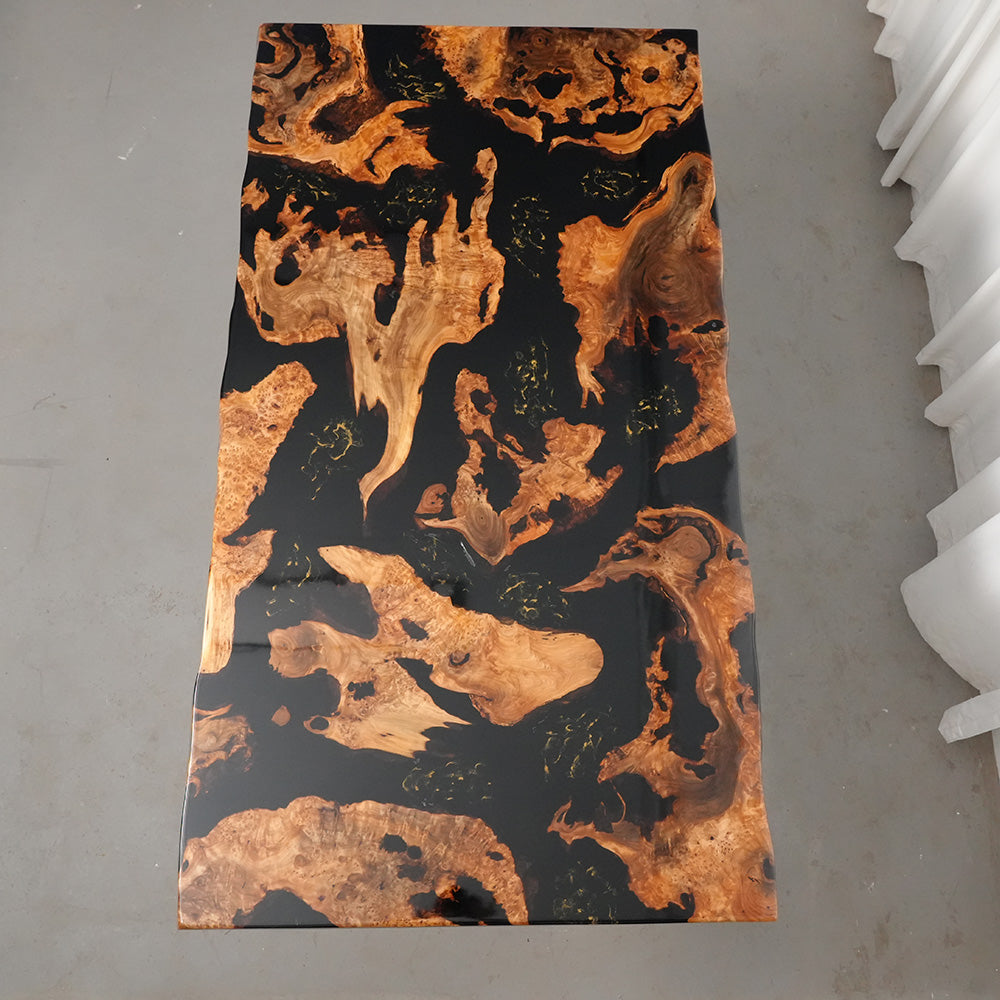 Kazanahome Black Gold Epoxy Table