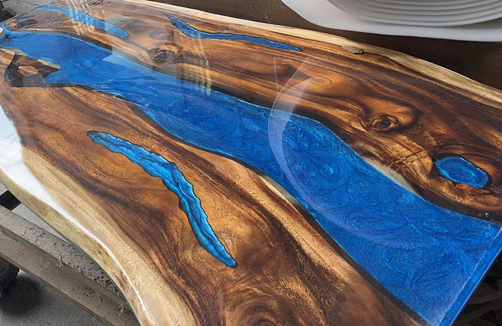 Wood Epoxy Table - kazanahome in Texas