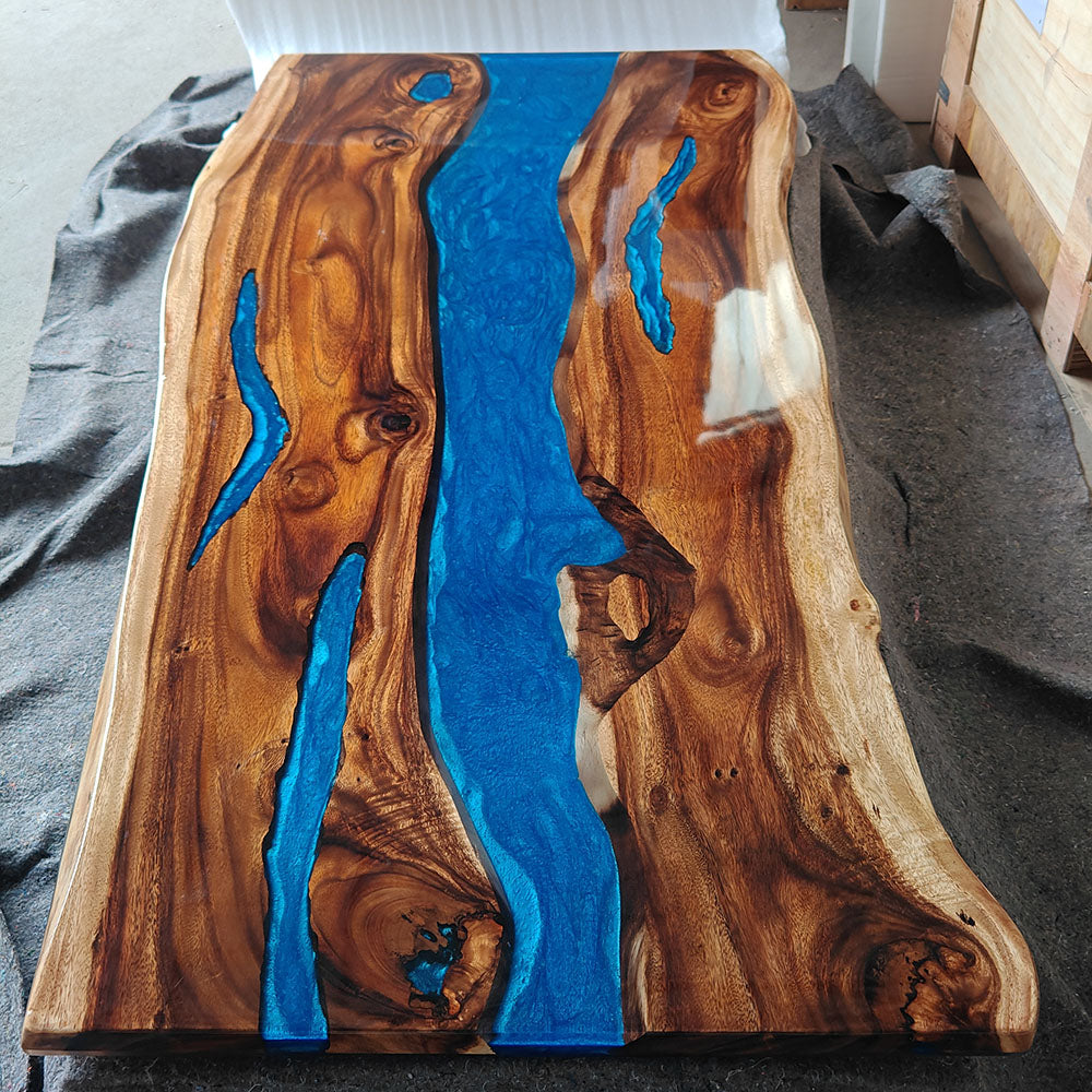 Customize Black Walnut Epoxy Table - Kazanahome in Texas