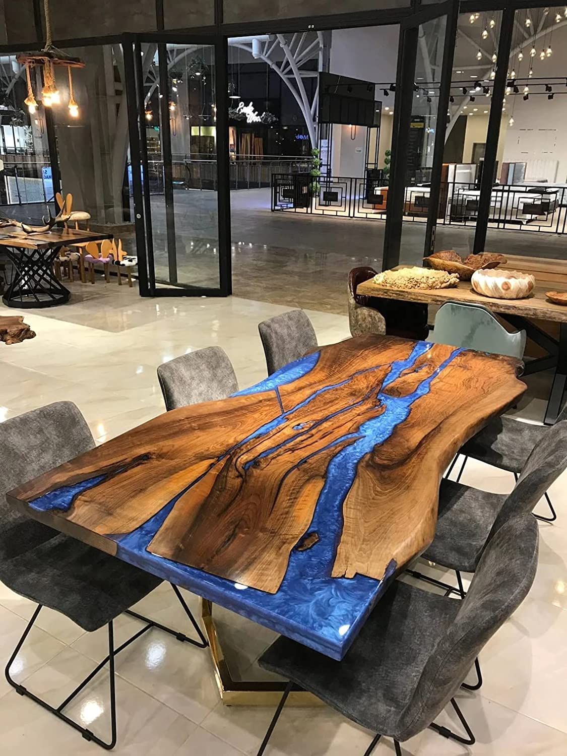 Wood Live Edge Epoxy Resin Tables - Kazanahome