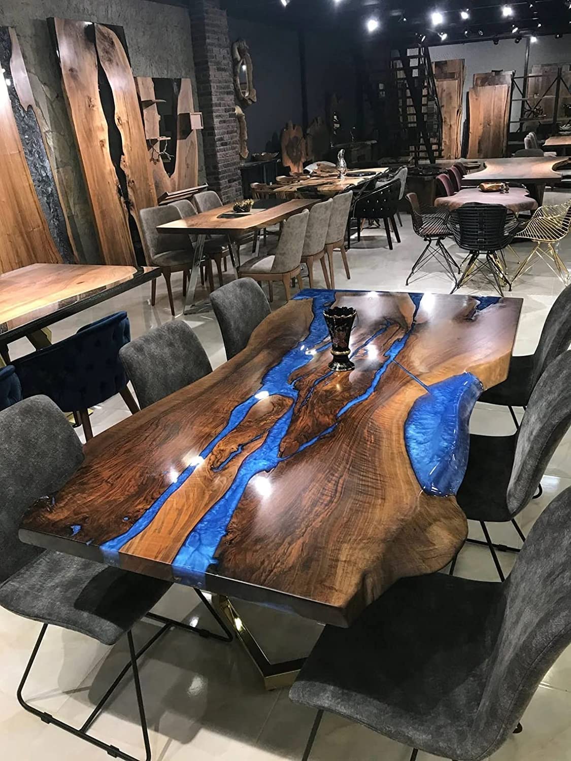 Live Edge Epoxy Wood Table - Kazanahome