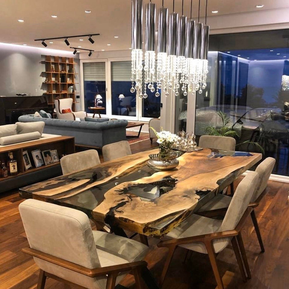 Custom Walnut Epoxy River Table CT11 for Scotty