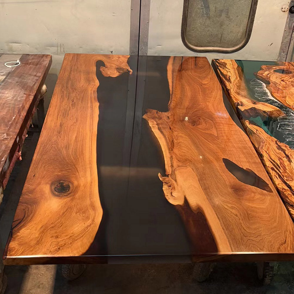 Custom Black Walnut Epoxy River Table KCT19 For Erik
