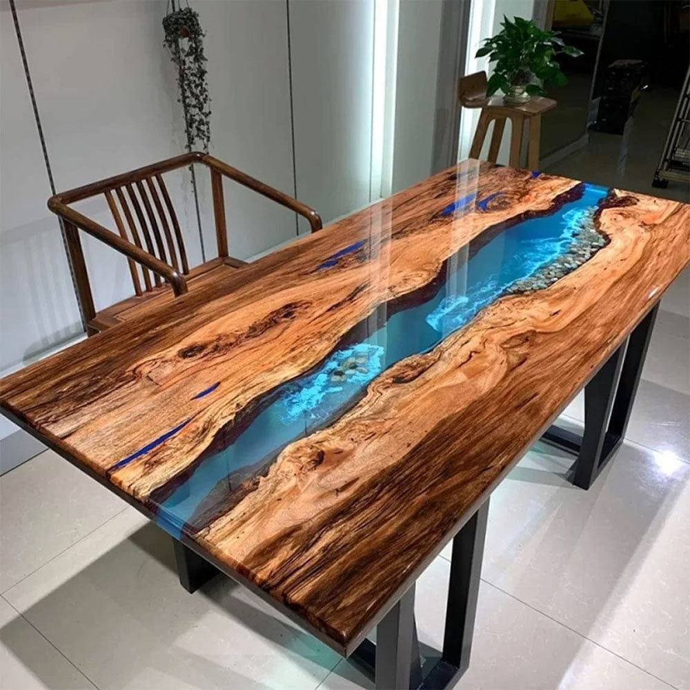 Blue River Epoxy Table - kazanahome in Miami