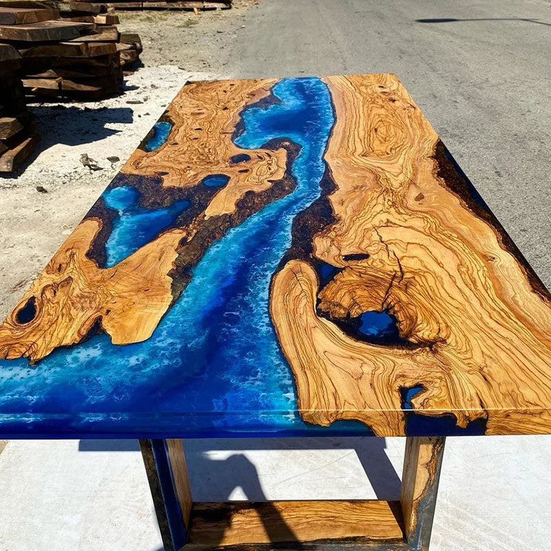 Custom Live Edge Epoxy River Table CT22 in Florida