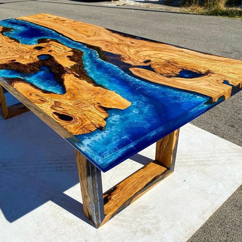 Custom Live Edge Epoxy River Table CT22 in Florida