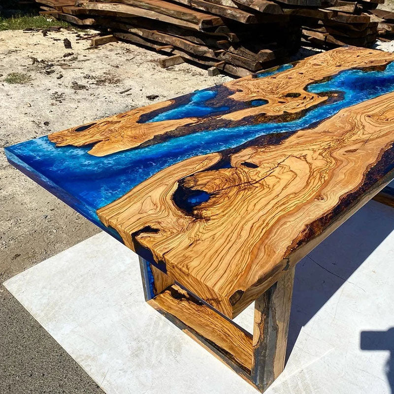 Custom Live Edge Epoxy River Table CT22 in Florida