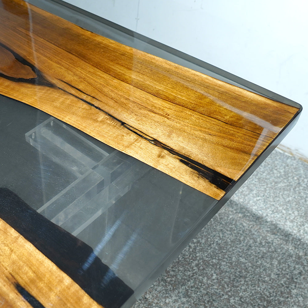 Custom Walnut Epoxy Live Edge Dining Table CT43