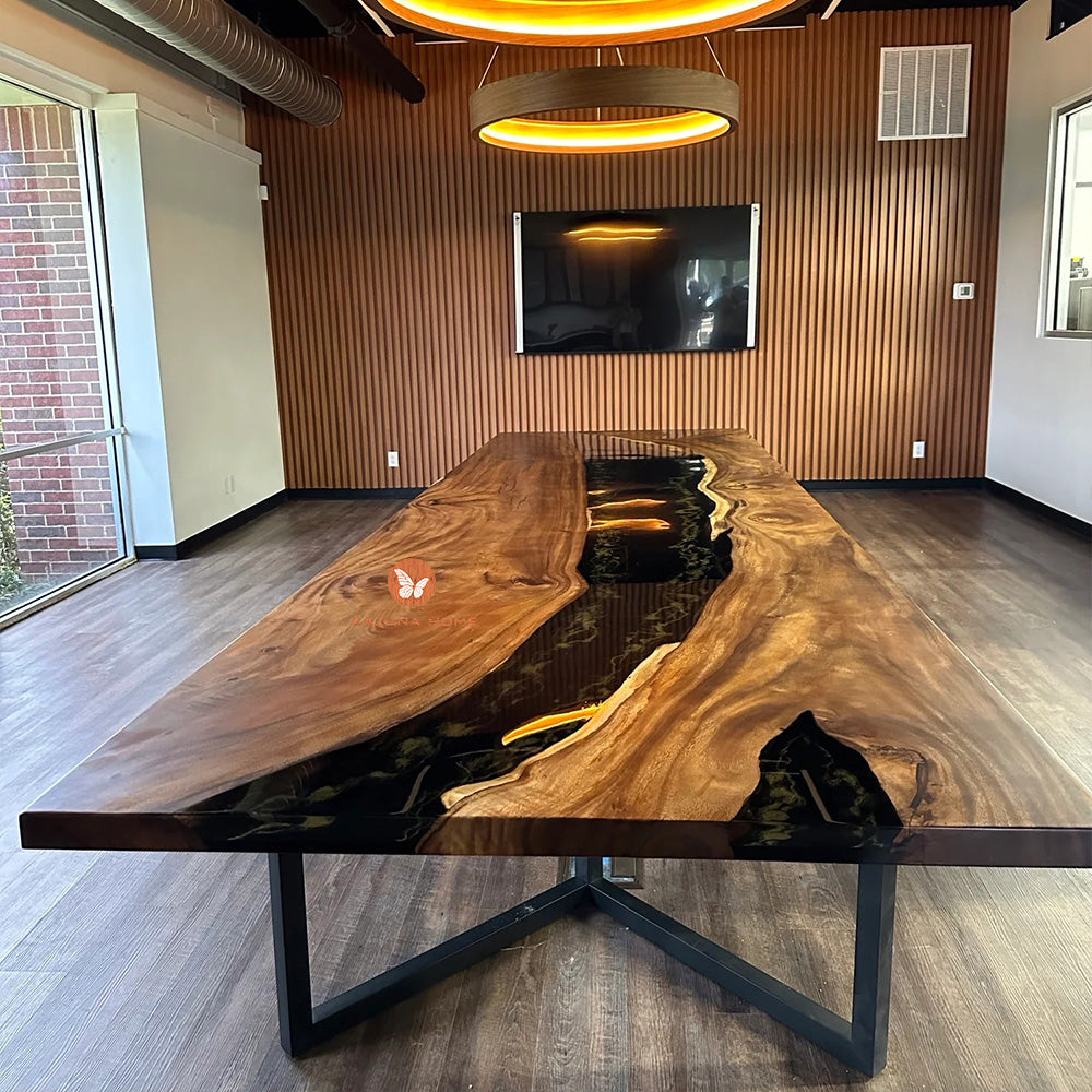 Walnut Wood River Epoxy Table Kazanahome