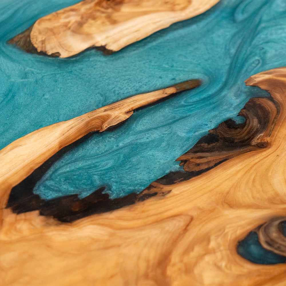 Walnut Wood Epoxy Table - Kazanahome