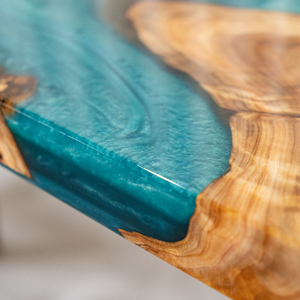 Walnut Epoxy Dining Table - Kazanahomne
