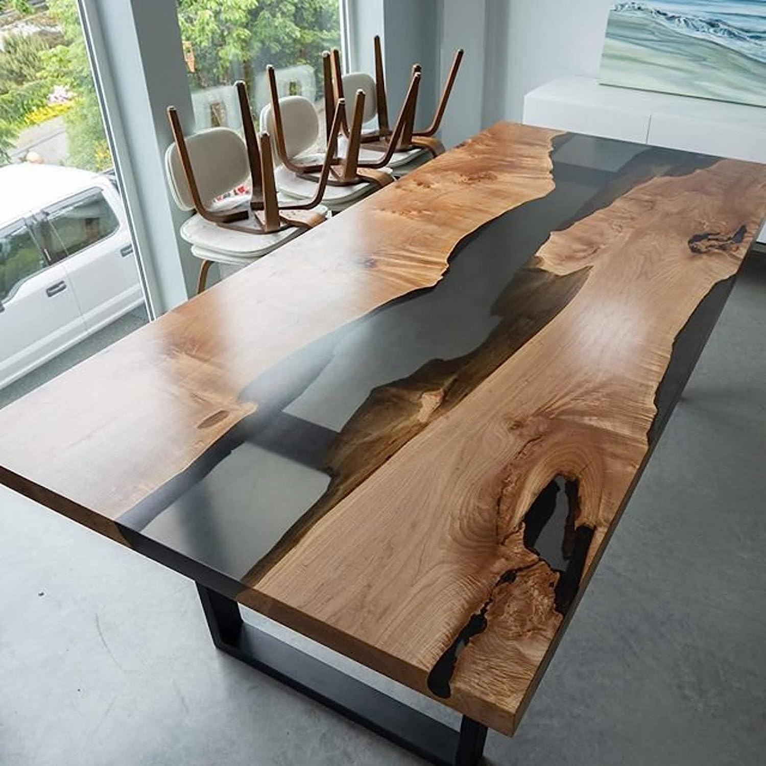 Custom Black Walnut Epoxy River Table KCT19 For Erik