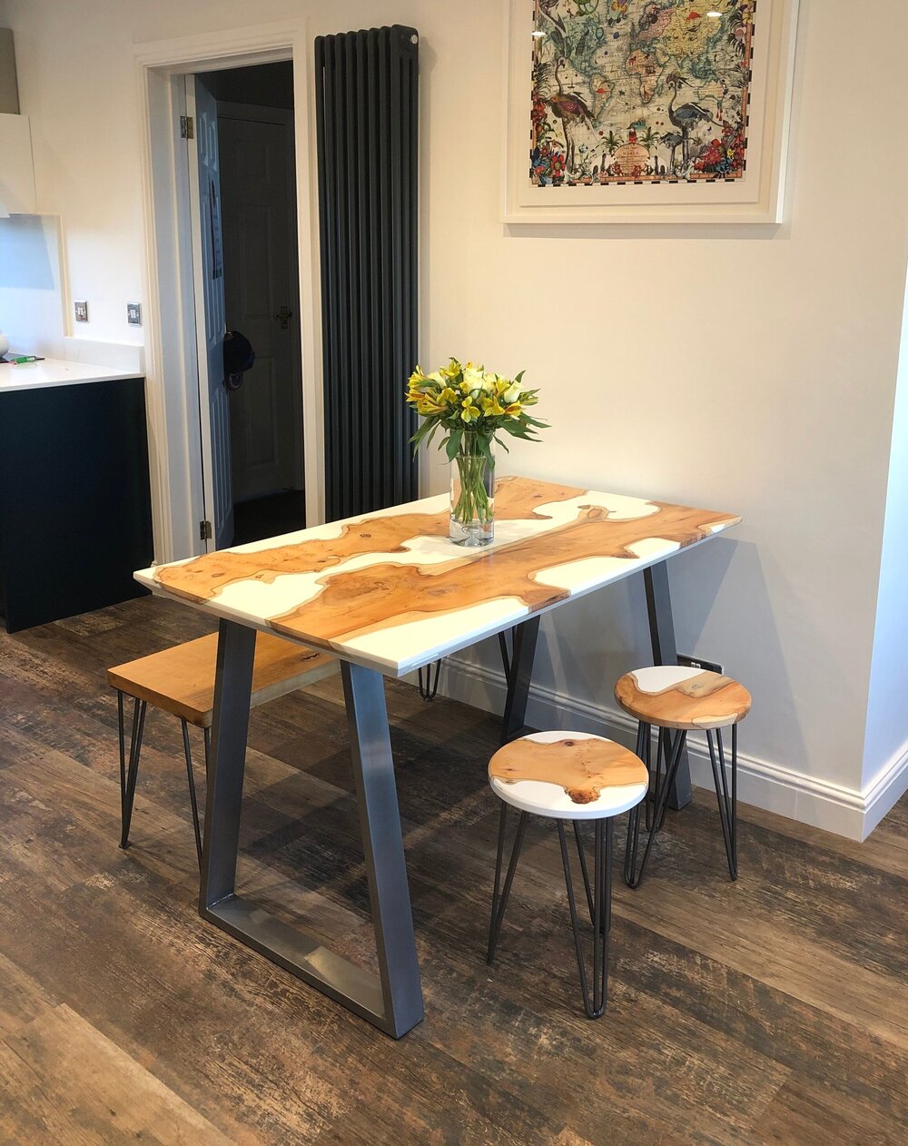 Custom Epoxy Table Cream White KCT26