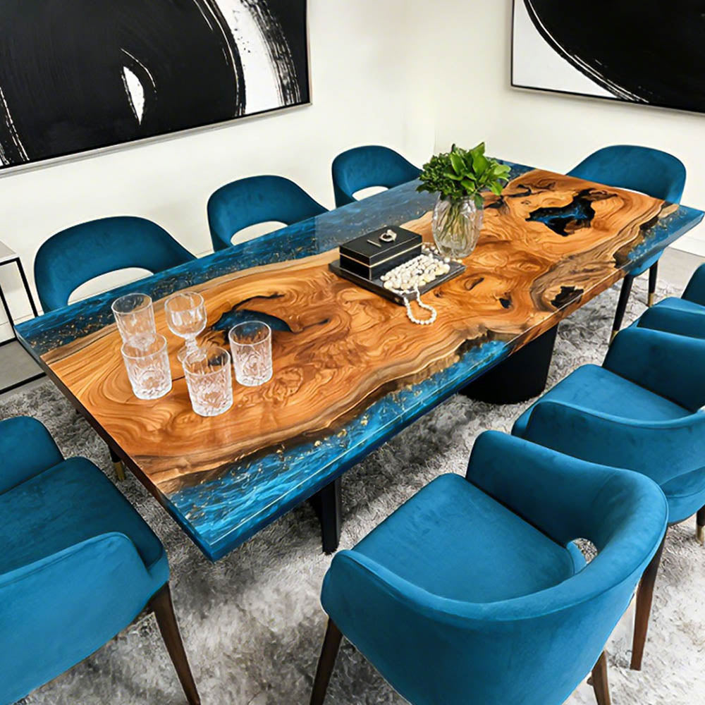 Beech Wood Galaxy Epoxy Table in Seattle
