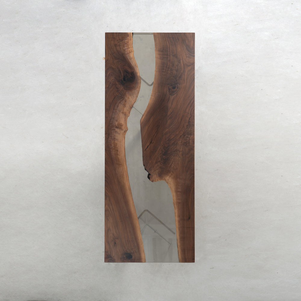 Transparent Epoxy Table Black Walnut Wood Kazanahome