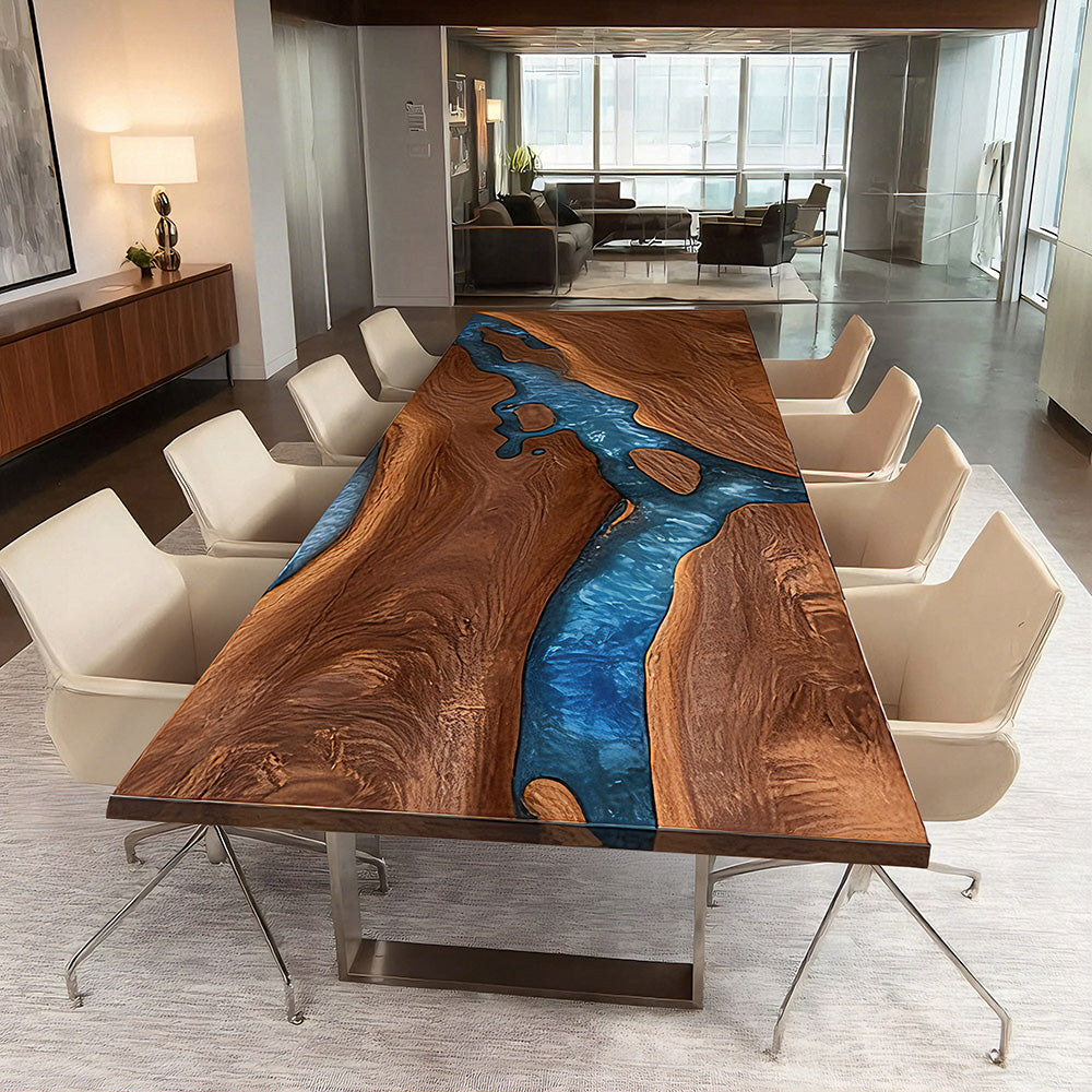 Extra Large Black Walnut Conference Epoxy Table Resin Model Office Desk CT118 in Seattle