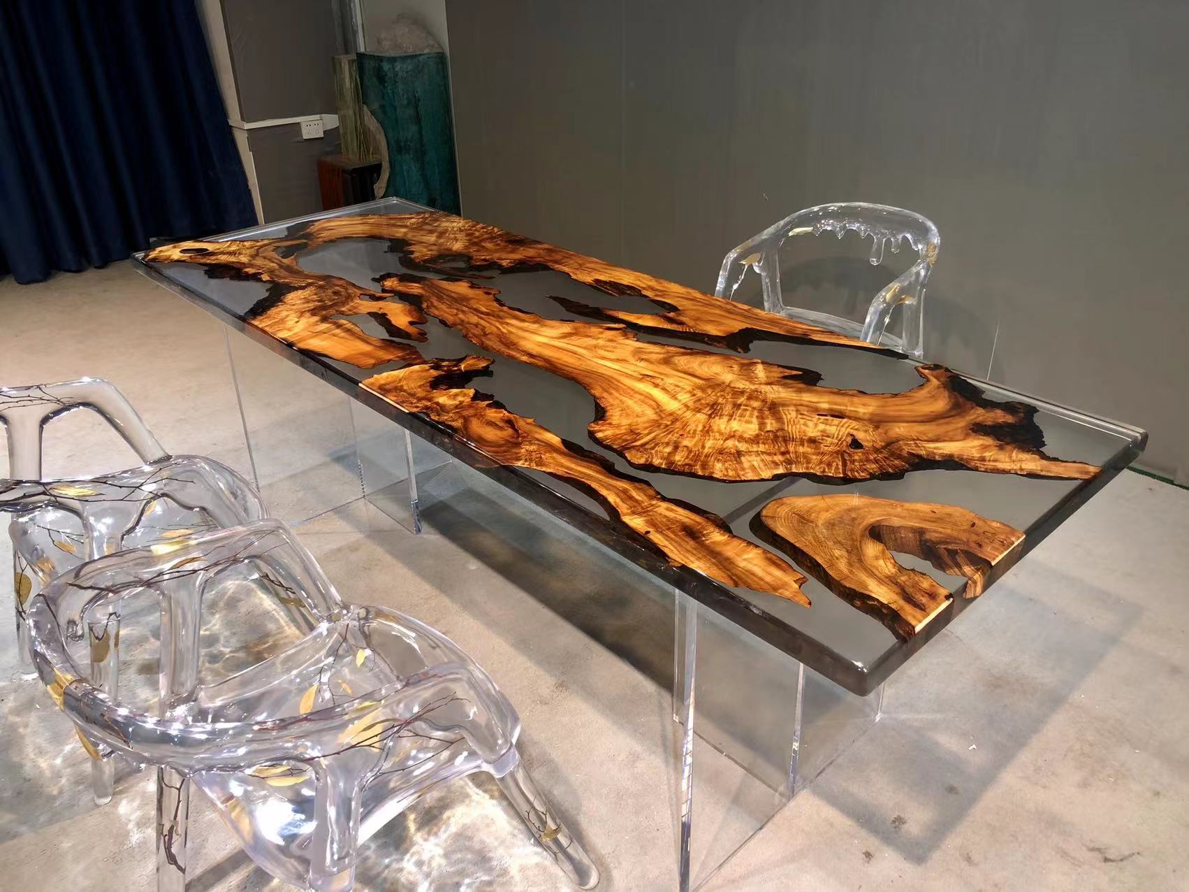 Custom Dining Epoxy Table in Boston