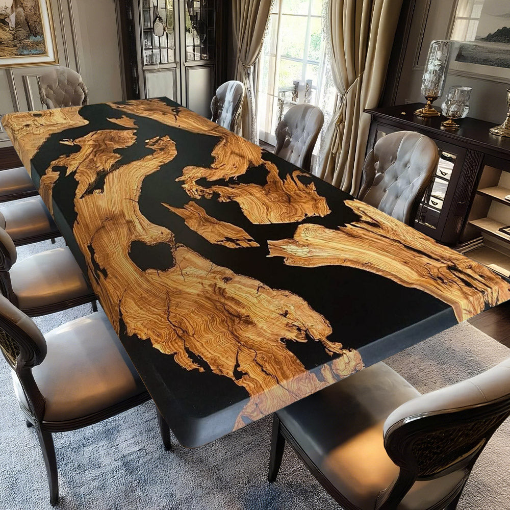 Olive Black Resin Epoxy Table in Los Angeles