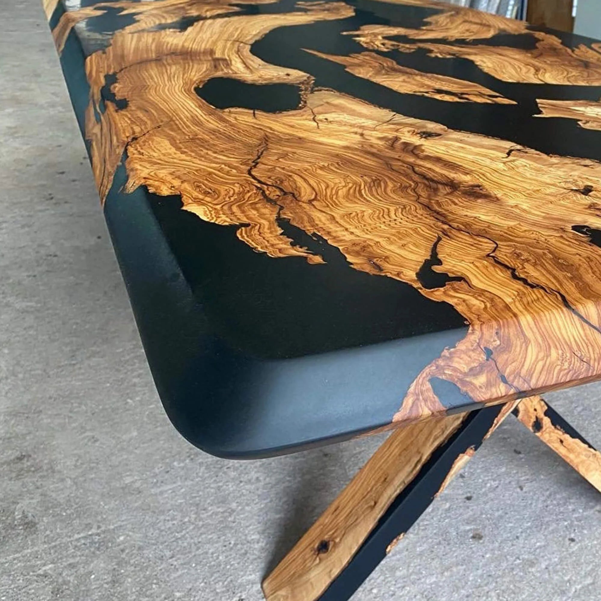 Olive Resin Epoxy Table in Los Angeles