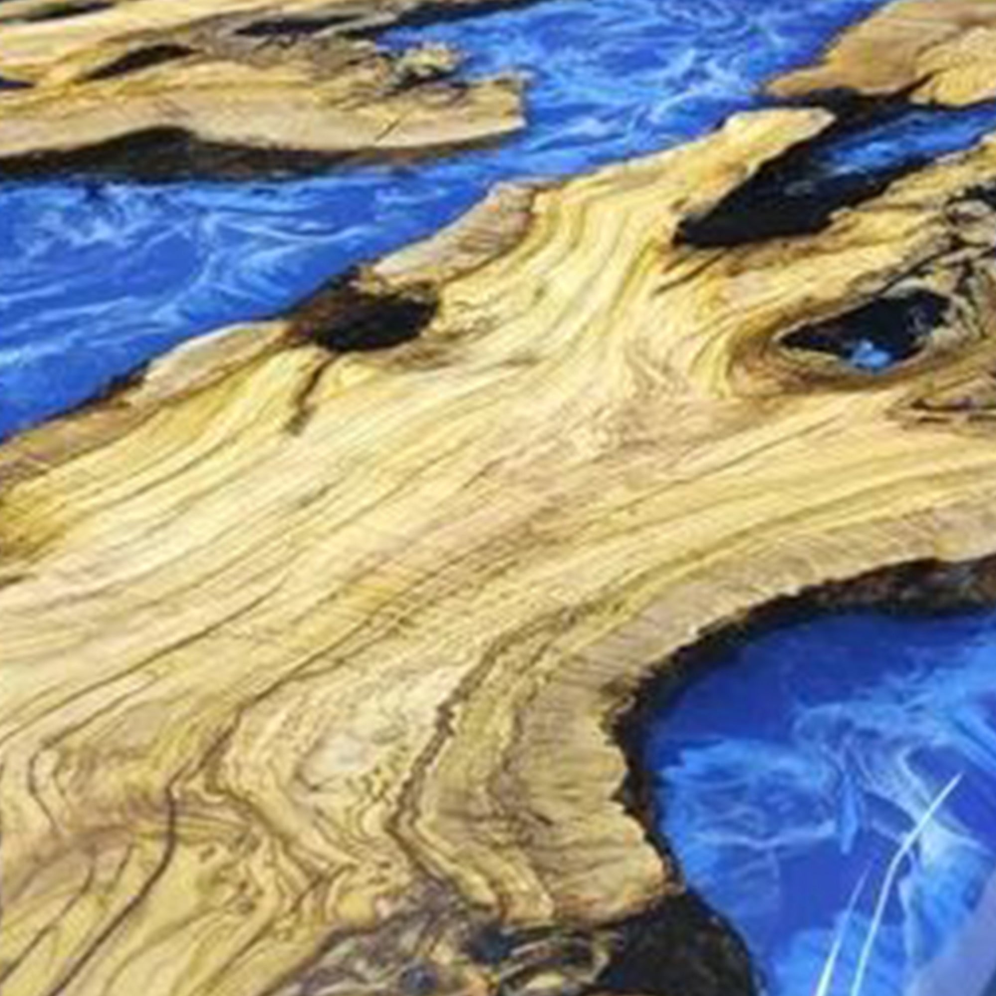 Custom Olive Live Edge Epoxy Table